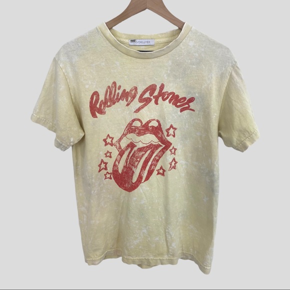 Daydreamer Tops - Daydreamer Distressed Rolling Stones T-Shirt